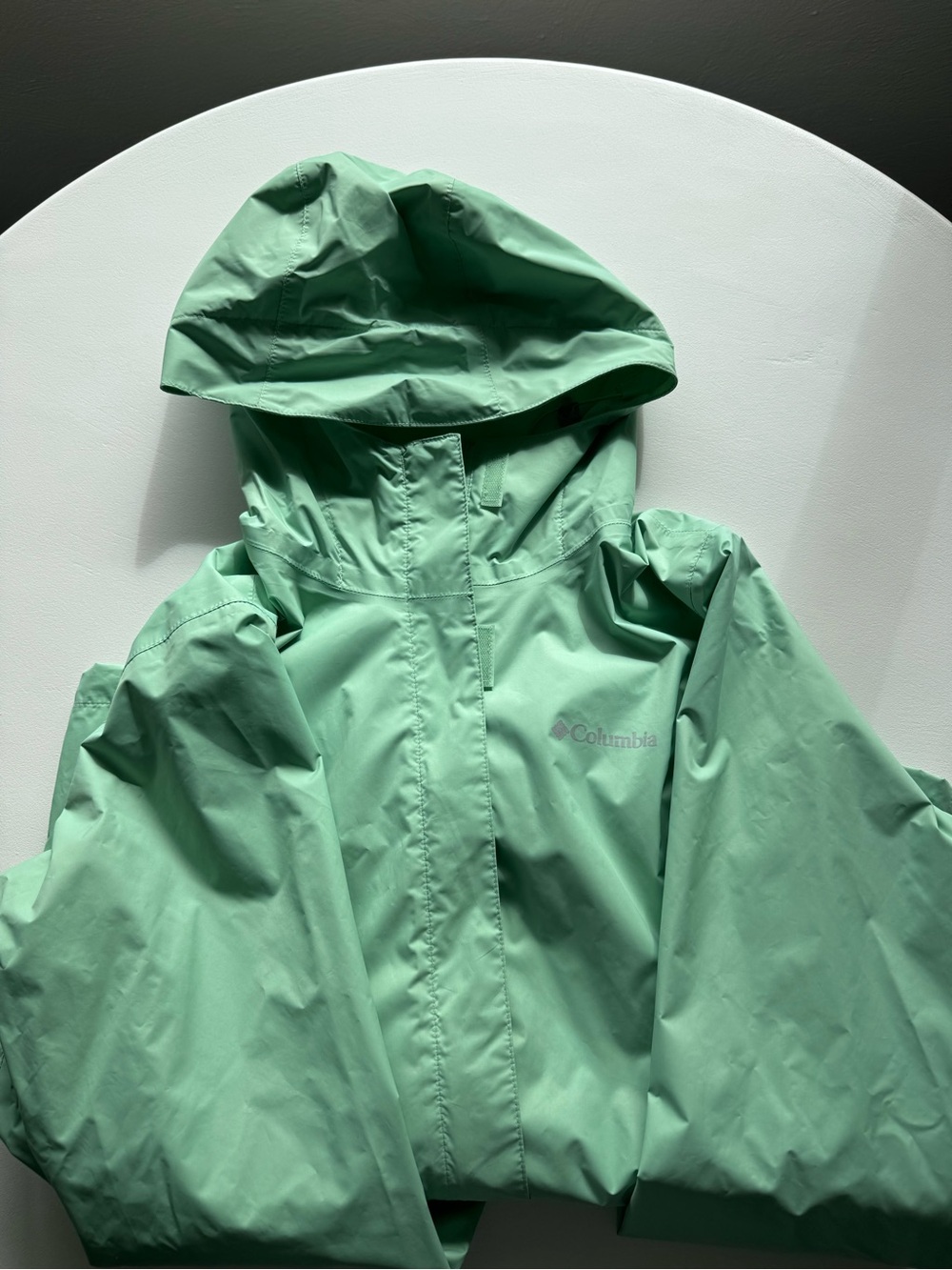 Columbia Women's Light Mint Green Hooded Waterproof Jacket - Picture 2 of 13